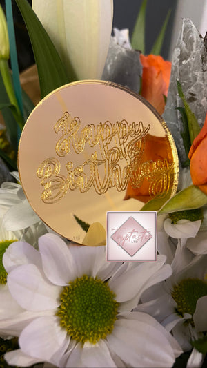 Personalised Engraved  Cupcake Acrylic discs: Various sizes - Mirror finish