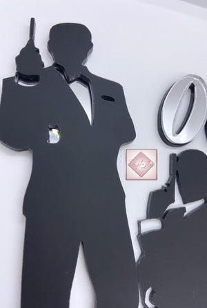 James Bond/ 007 acrylic cake topper/ charm