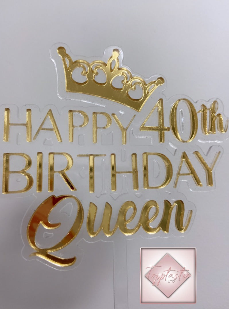 Double layered Acrylic topper with crown