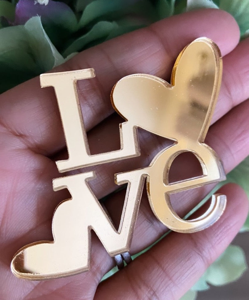 LOVE/ Valentines acrylic charm