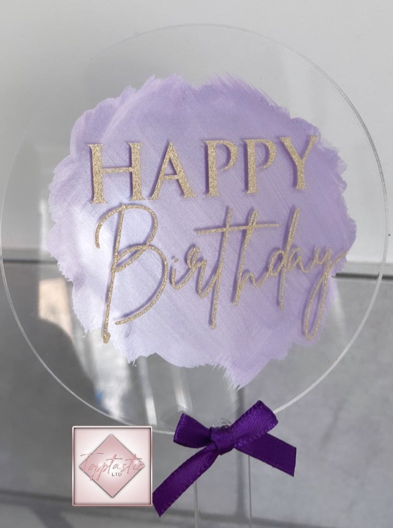 X Small ' HAPPY BIRTHDAY' Circle Acrylic Paddle- Paint pack