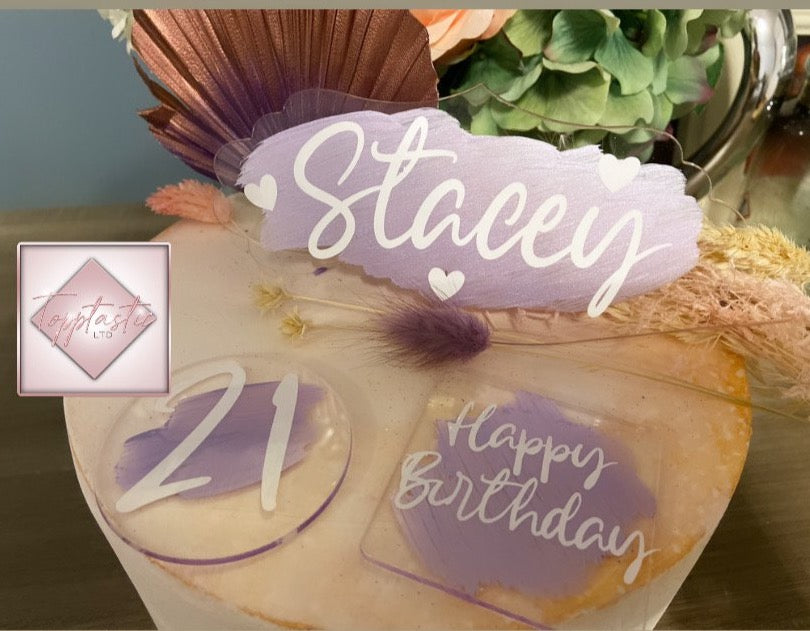 Acrylic cupcake topper - Paint pack only- 3 design options