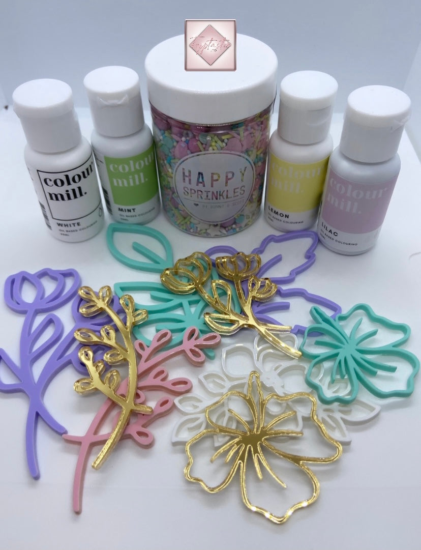 Floral Acrylic charm collection/ Flowers- Packs options