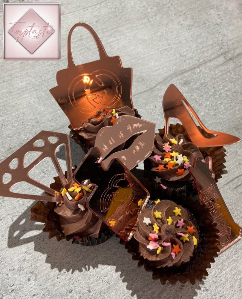 GLAM Acrylic cupcake charm set- 6 piece