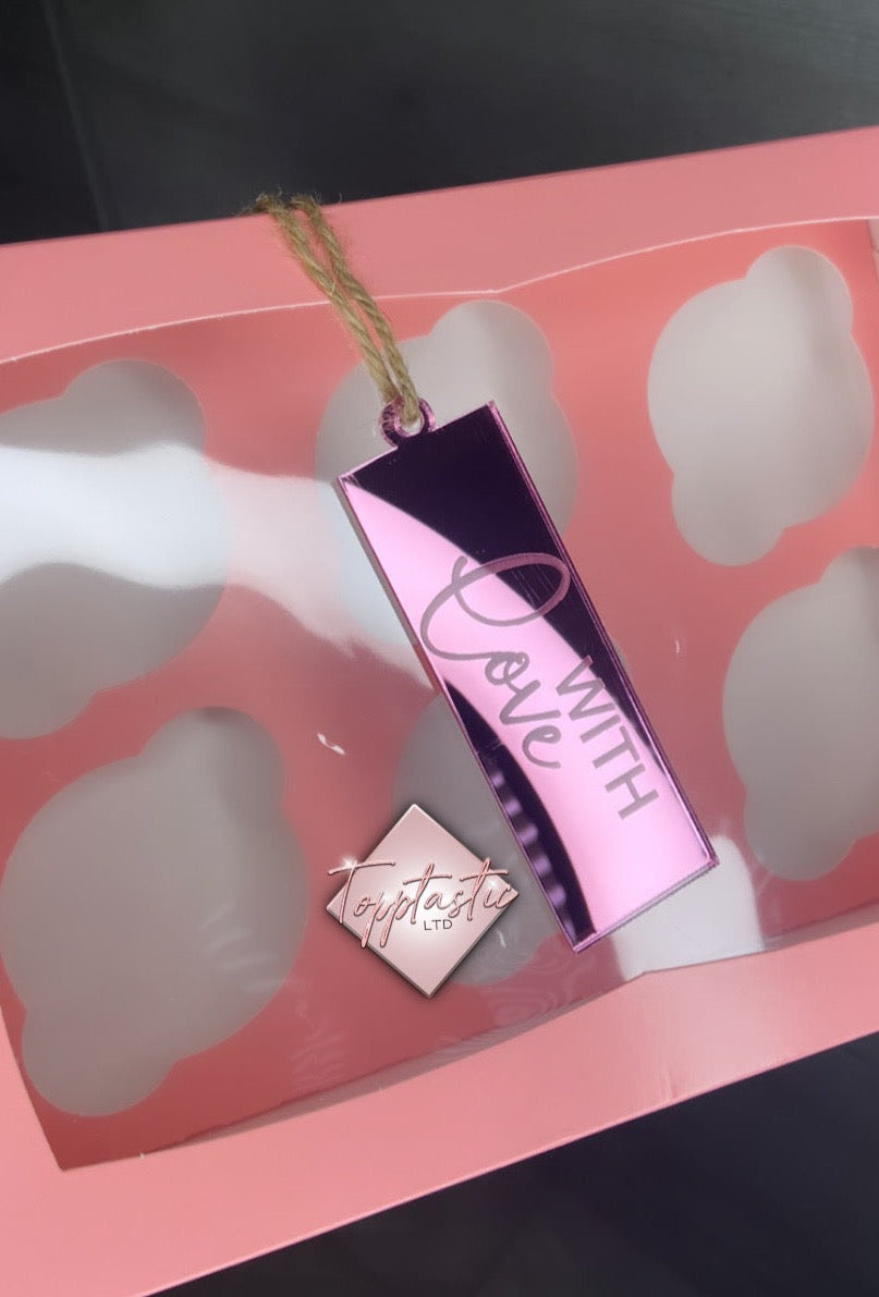 Long 'With Love' Tag. Mirror finish. Pack of 2