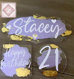 Acrylic cupcake topper - Glitter pack- 3 design options