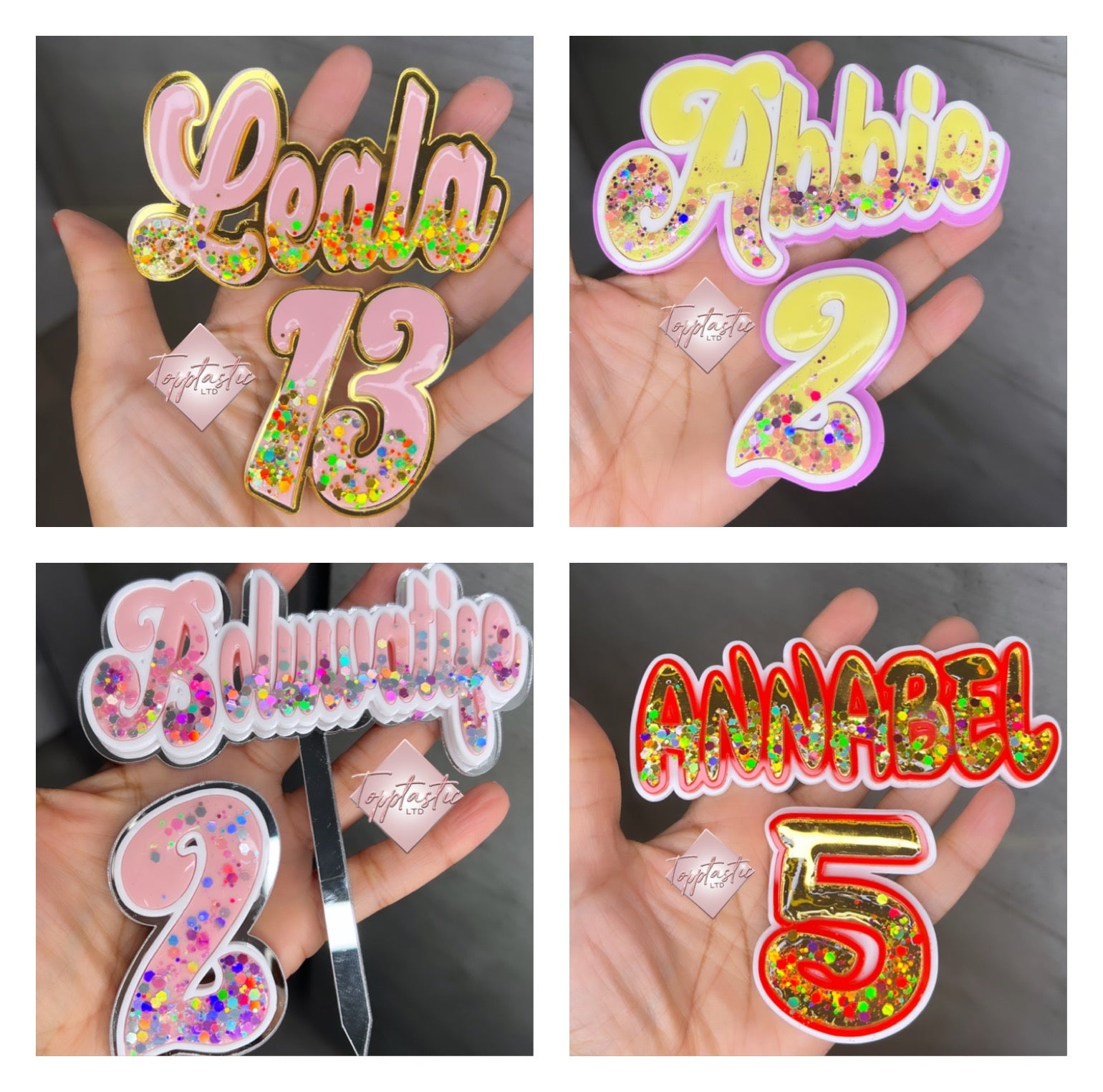 Glitter-Filled Name and Age SET