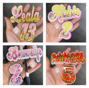 Glitter-Filled Name and Age SET