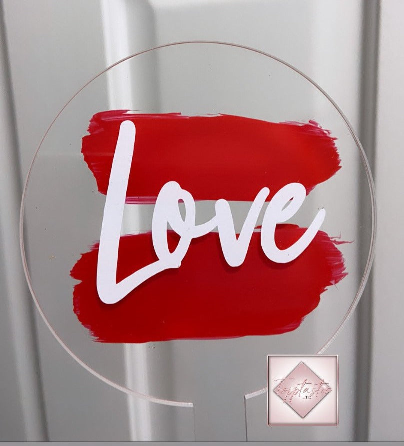 Valentines Day 'LOVE' acrylic paddle