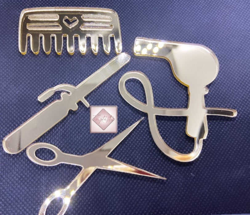 Acrylic 'Hairdresser' charm set
