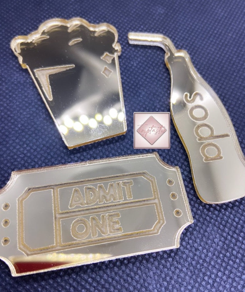 Acrylic 'Movie Night' charm set