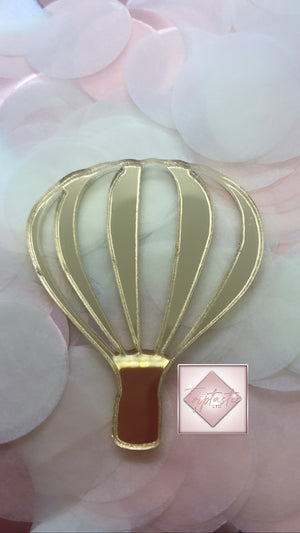 Acrylic 'Up, Up & Away paddle with mini hot air balloons charm