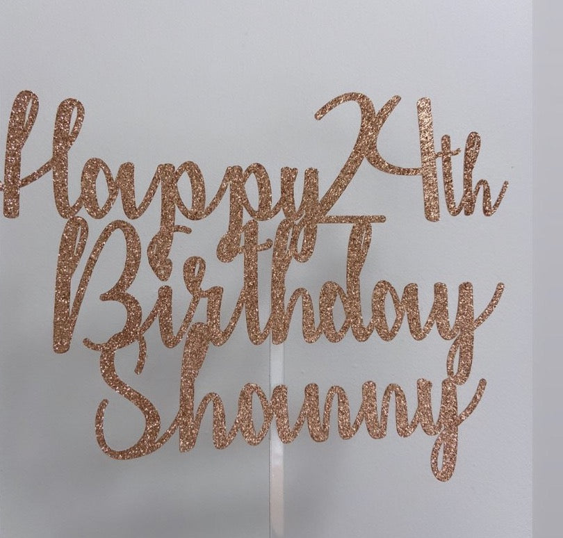 Personalised cardstock cake topper