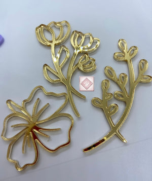 Floral Acrylic charm collection/ Flowers- Packs options