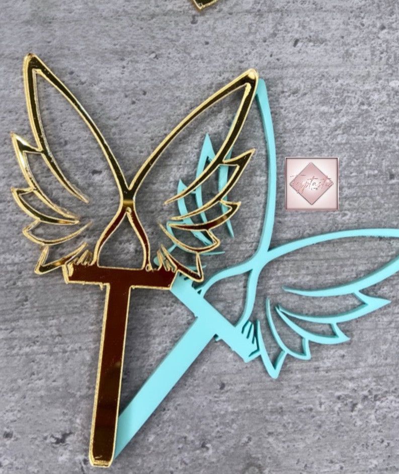 Acrylic unicorn wings cupcake topper- PACK OF 4