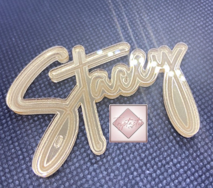 Engraved 'Name' cupcake topper- PACK OF 2