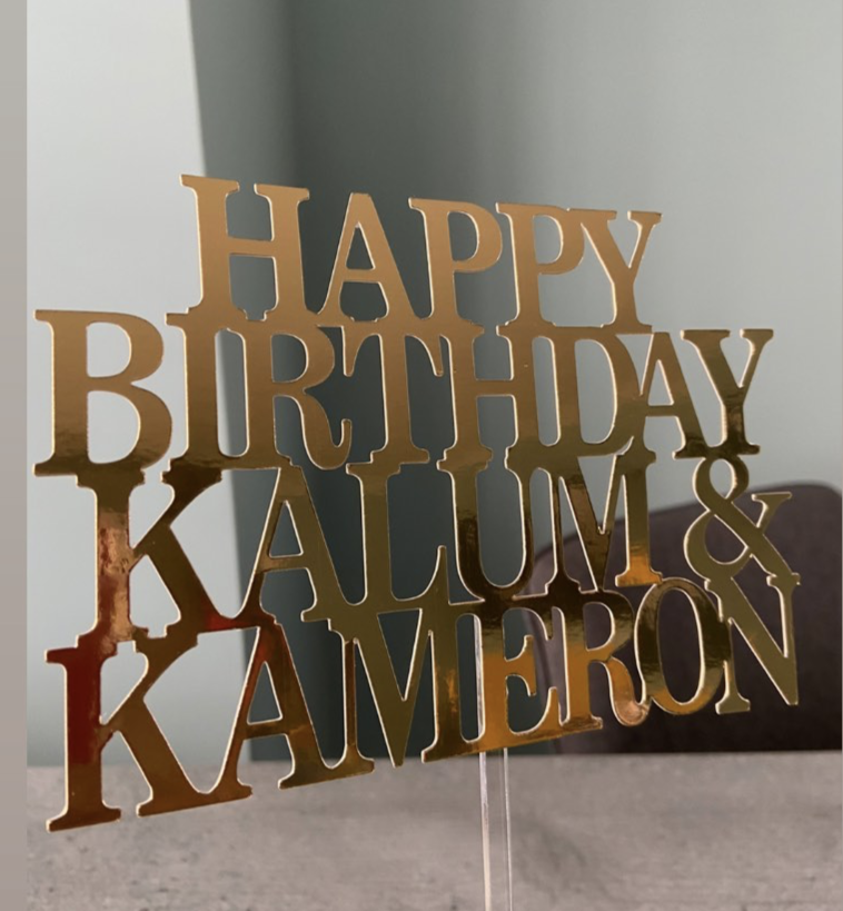 Personalised cardstock cake topper