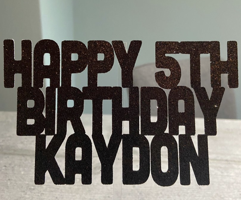 Personalised cardstock cake topper