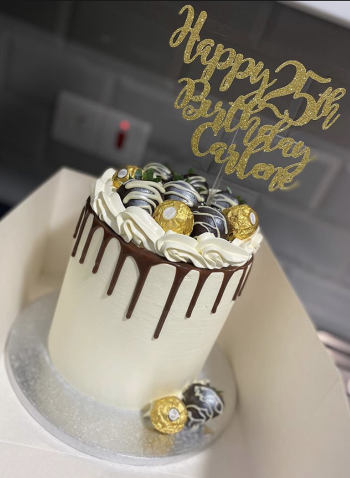 Personalised cardstock cake topper