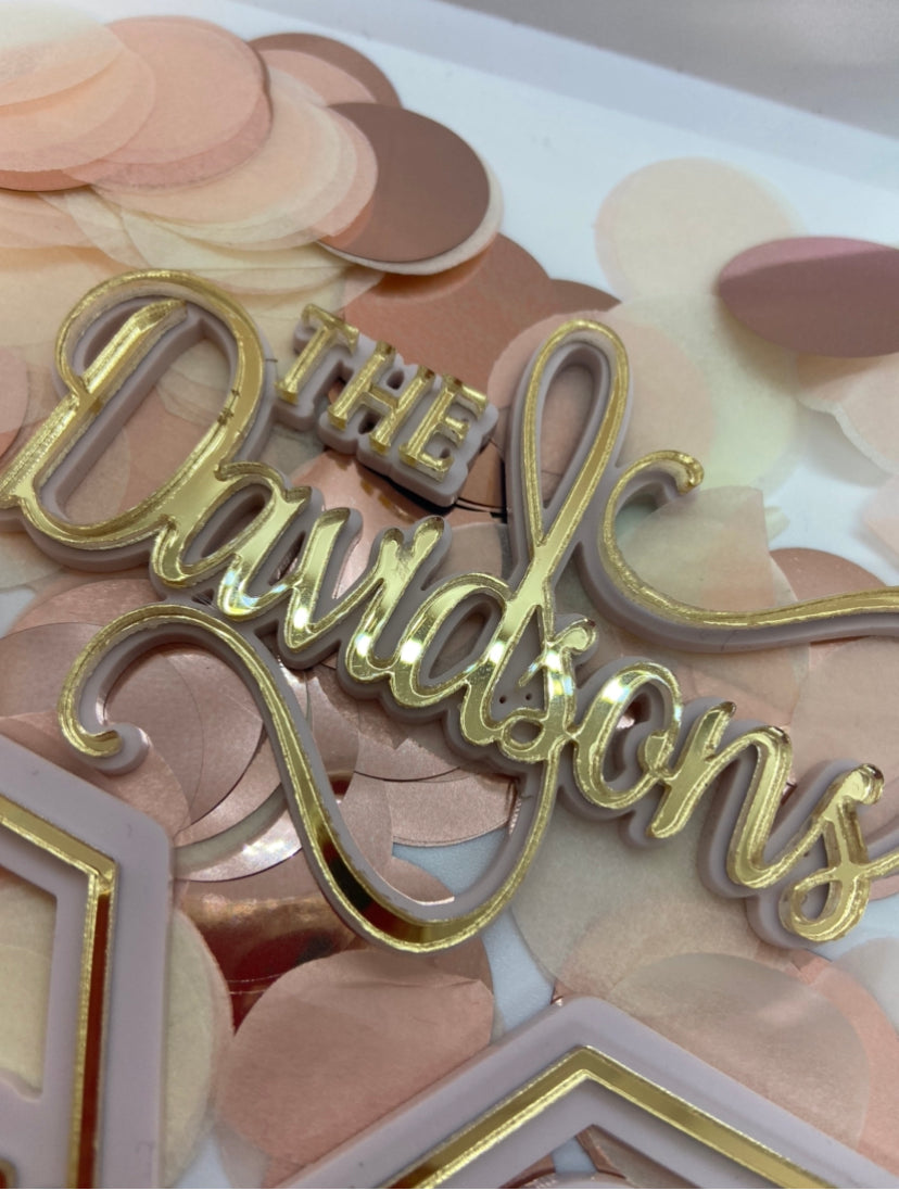 SWASH Font Double layered Name/ Single word Cake Charm