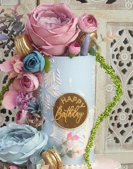 Engraved 'Happy Birthday' Cupcake Acrylic discs- PACK OF 2