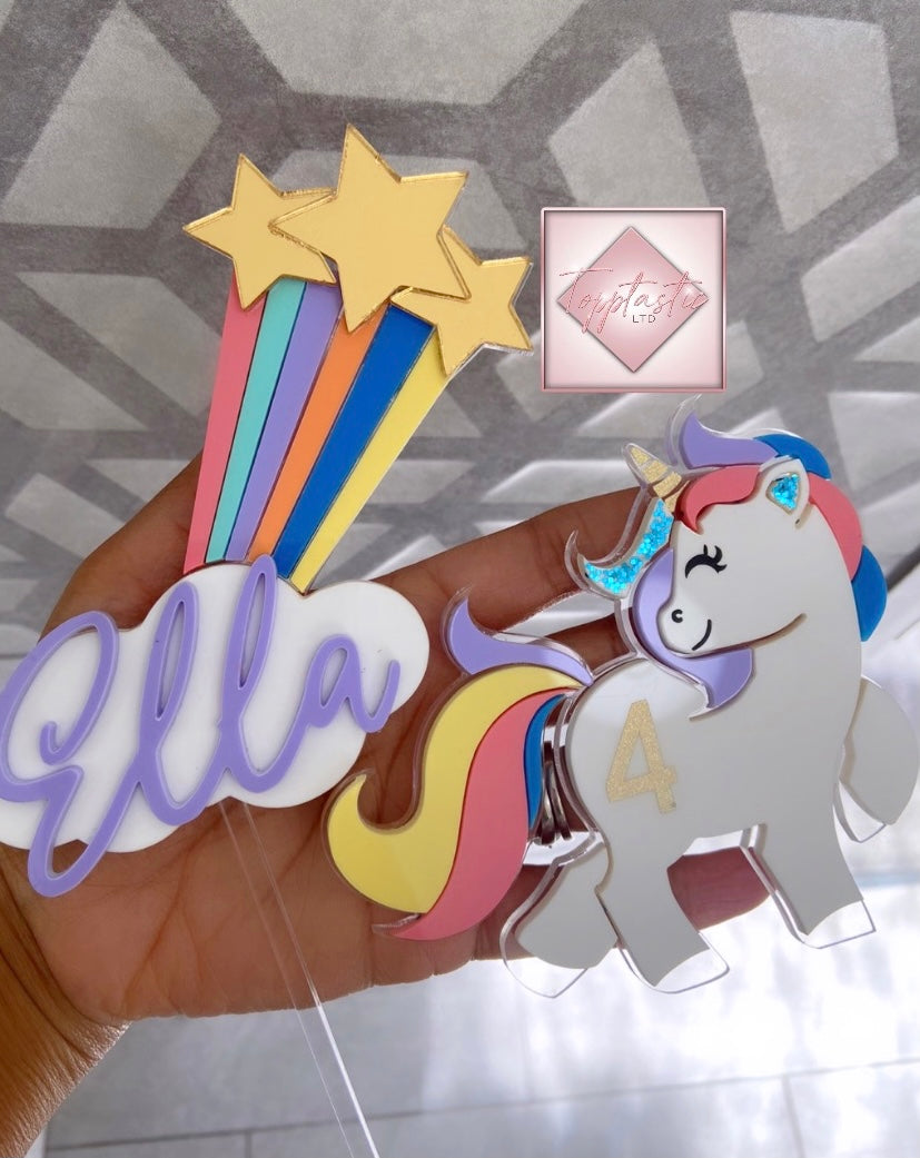 Acrylic Unicorn/Rainbow topper