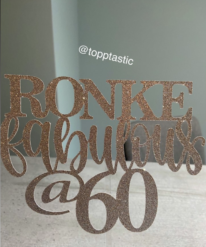 Personalised ' Fabulous' cardstock cake topper