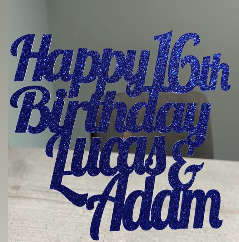 Personalised  cardstock cake topper