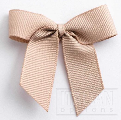 5mm wide Grosgrain bows- Pack of 6- self adhesive- Taupe
