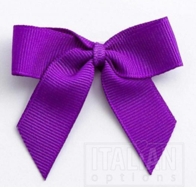 5mm wide Grosgrain bows- Pack of 6- self adhesive- Purple