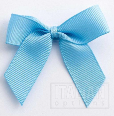 5mm wide Grosgrain bows- Pack of 6- self adhesive- Pale Blue