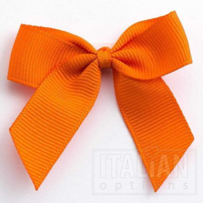 5mm wide Grosgrain bows- Pack of 6- self adhesive- Orange