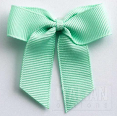 5mm wide Grosgrain bows- Pack of 6- self adhesive- Mint