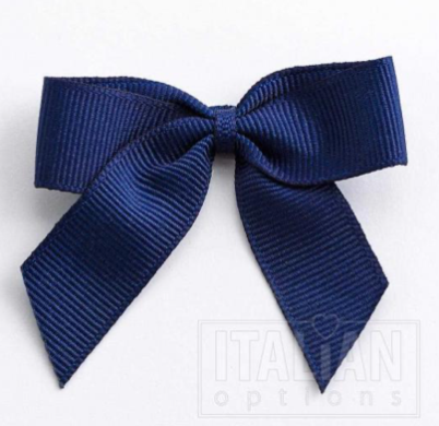 5mm wide Grosgrain bows- Pack of 6- self adhesive- Navy