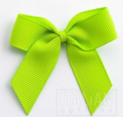 5mm wide Grosgrain bows- Pack of 6- self adhesive- Lime