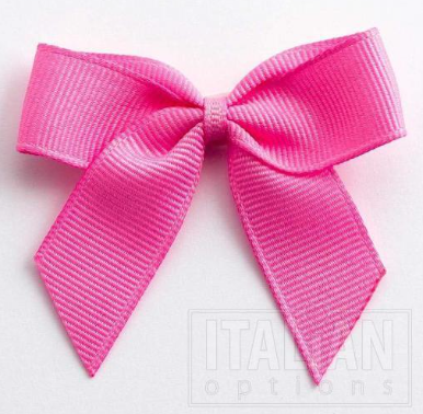 5mm wide Grosgrain bows- Pack of 6- self adhesive- Hot Pink