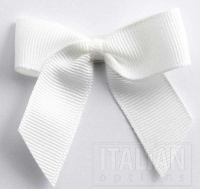 5mm wide Grosgrain bows- Pack of 6- self adhesive- Ivory