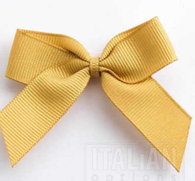 5mm wide Grosgrain bows- Pack of 6- self adhesive- Gold