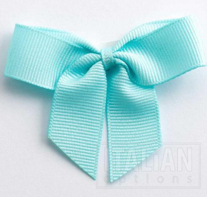5mm wide Grosgrain bows- Pack of 6- self adhesive- Duck Egg
