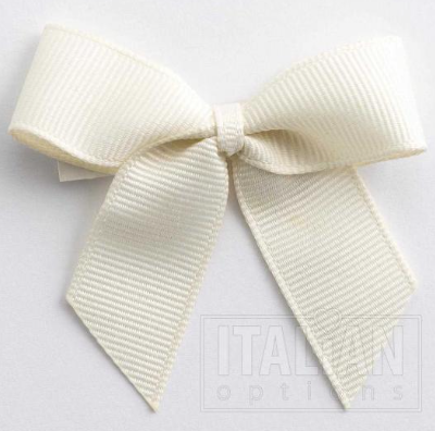 5mm wide Grosgrain bows- Pack of 6- self adhesive- Cream