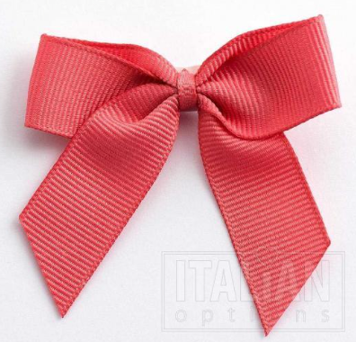 5mm wide Grosgrain bows- Pack of 6- self adhesive- Coral