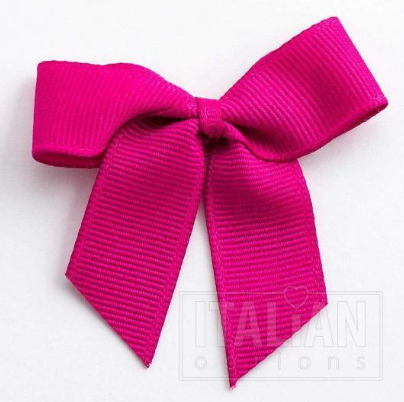 5mm wide Grosgrain bows- Pack of 6- self adhesive- Cerise