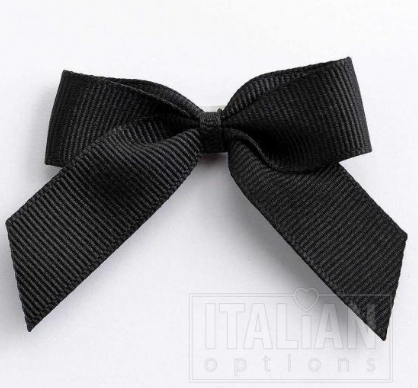 5mm wide Grosgrain bows- Pack of 6- self adhesive- Black
