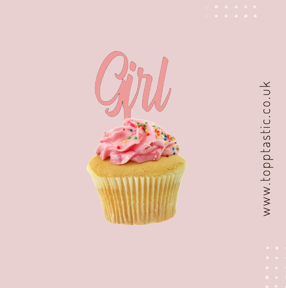Girl Cupcake topper- Pack of 4