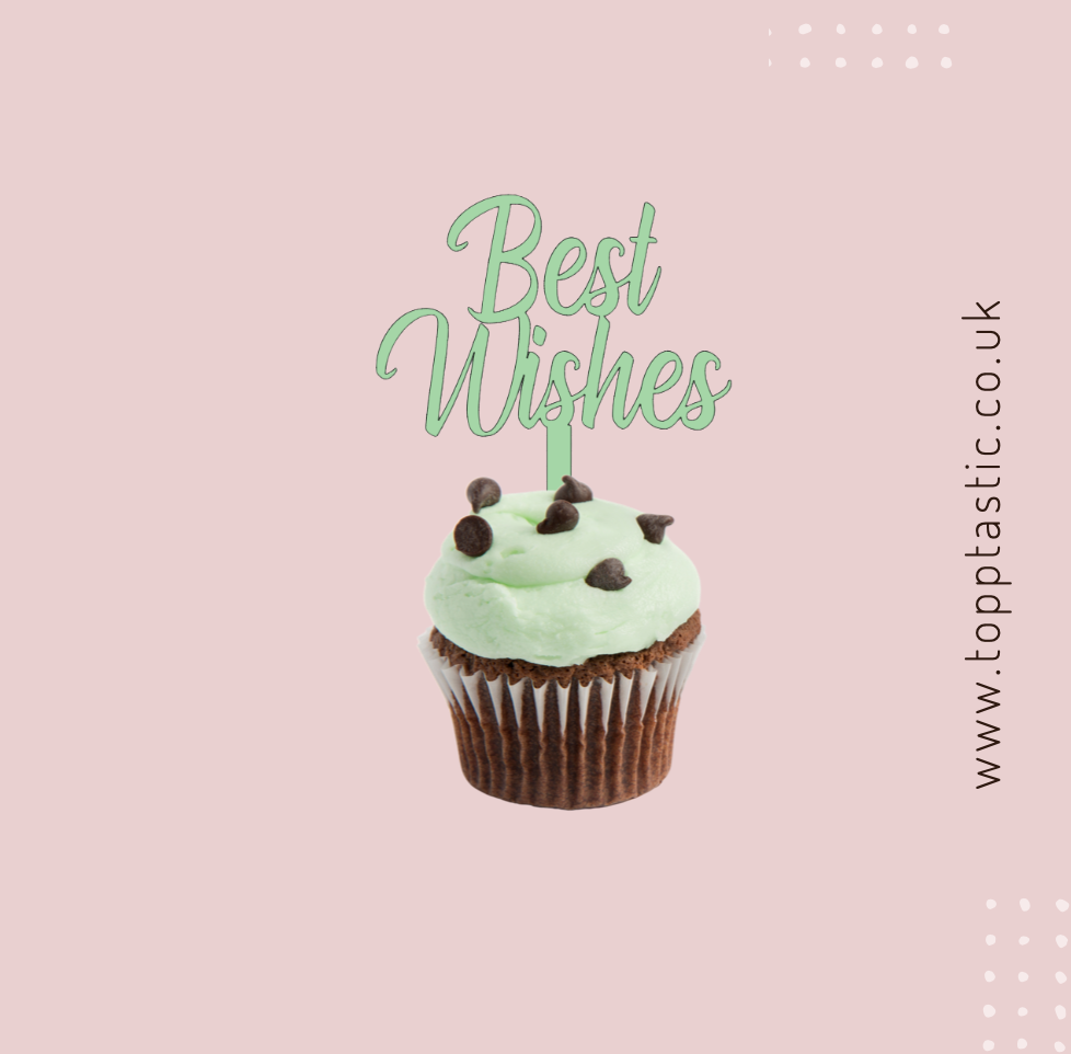 Best wishes Cupcake topper- Pack of 4