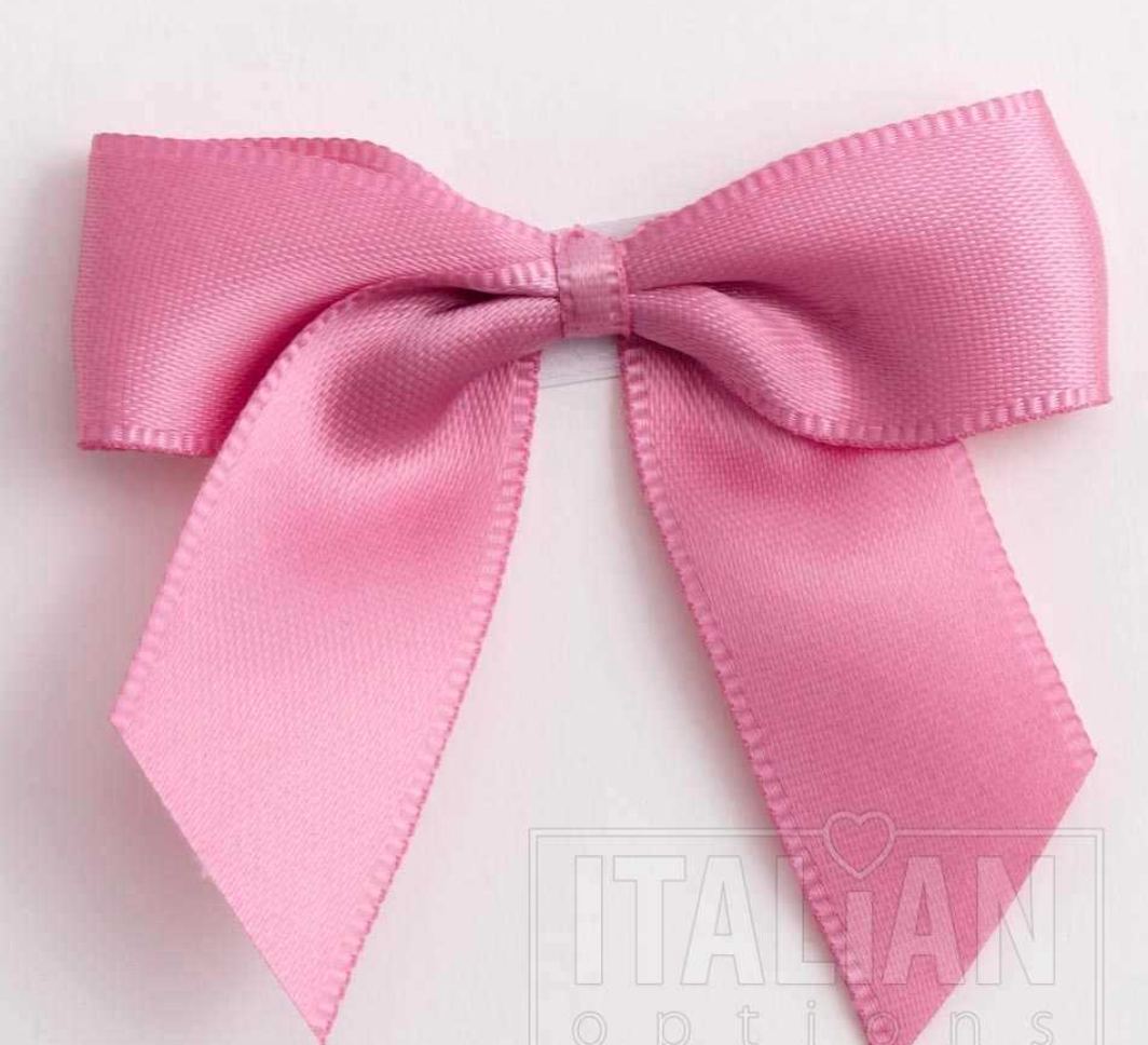 5mm wide Satin bows- of 6- self adhesive-Antique Pink
