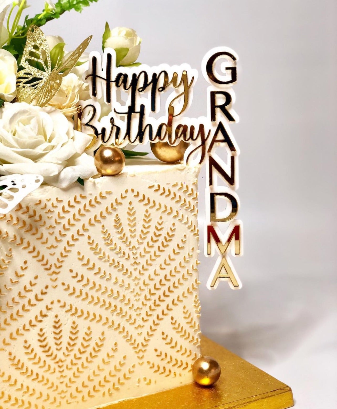 Double layer waterfall/floating/vertical acrylic cake topper