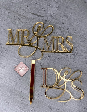 Mr & Mrs/ Wedding Acrylic cake topper