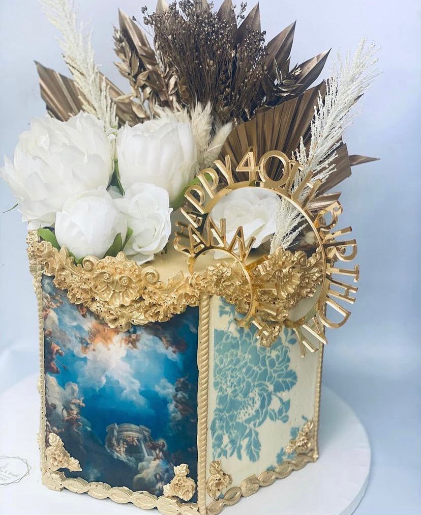 Curved Acrylic cake topper set