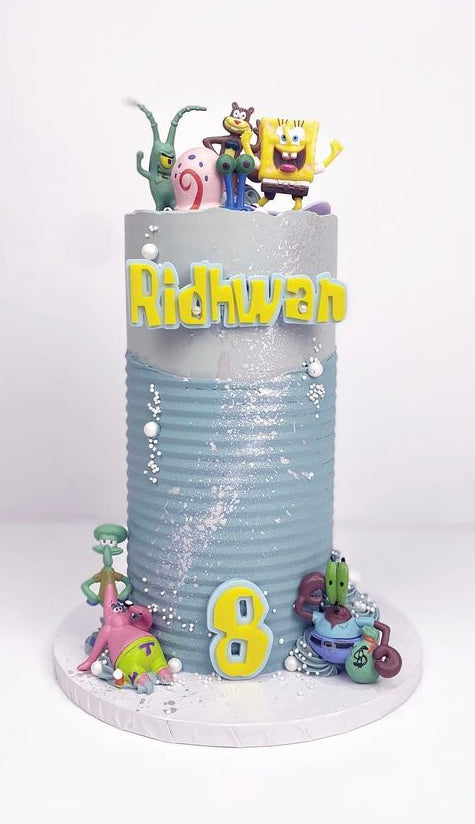 Spongebob font, Double layered Name and age charm set